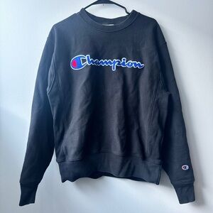 Vintage 90s Champion 100% Cotton Reverse Weaver Crewneck with Chenille Logo